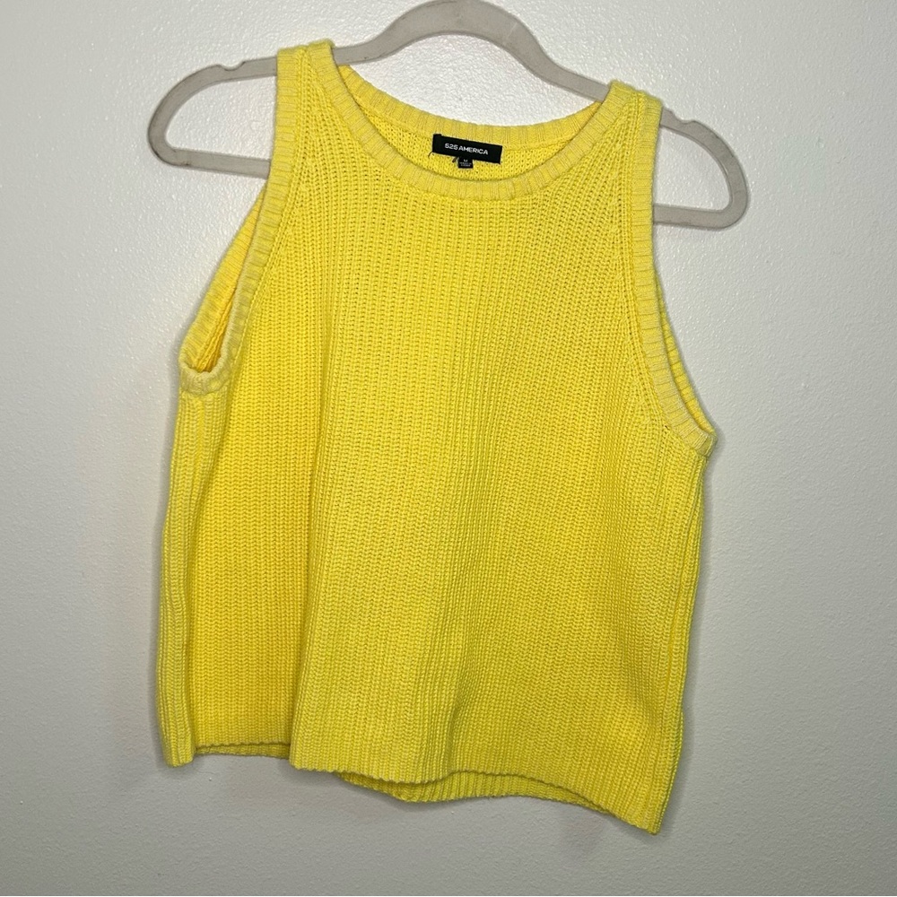 525 America yellow knit tank top